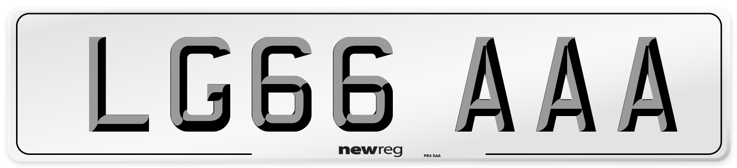 LG66 AAA Number Plate from New Reg